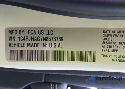 2022 Jeep Grand Cherokee Altitude 4X4 z USA, uszkodzony, nr VIN 1C4RJHAG7N8573789